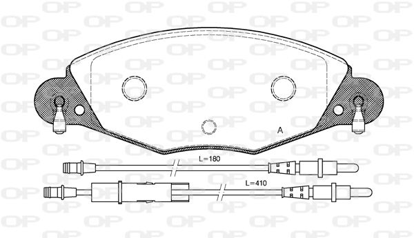 OPEN PARTS Комплект тормозных колодок, дисковый тормоз BPA0827.04